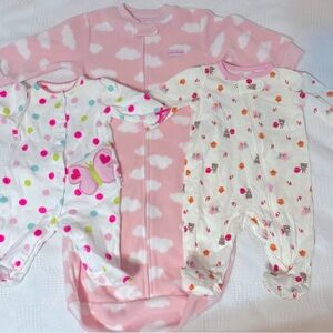 Baby Girls Long Sleeve Onesie & Baby Sleeper- Bundle